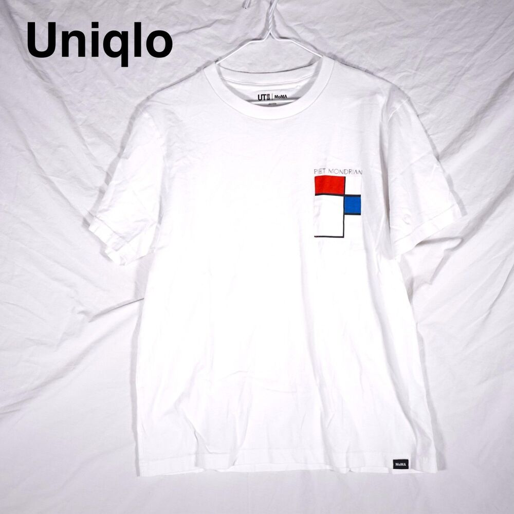 Uniqlo MoMA Piet Mondrian Art T Shirt Minimalist White Mens Medium